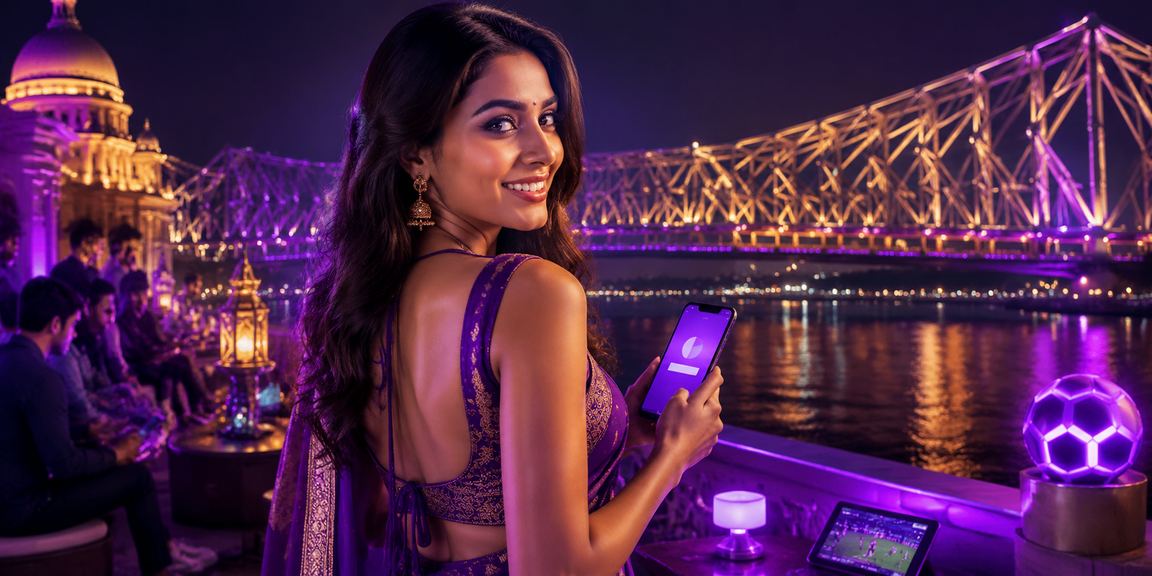 Vibrant night market in Kolkata showcasing sports betting and live gaming